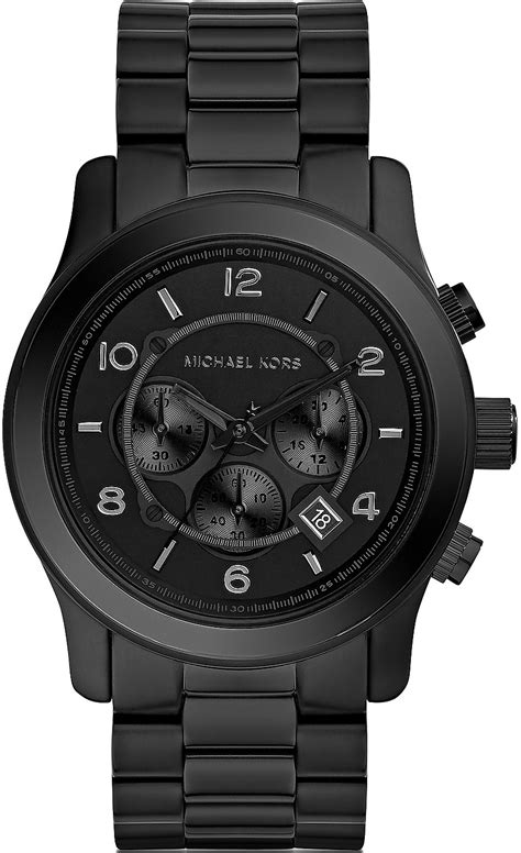 michael kors men's black watches.